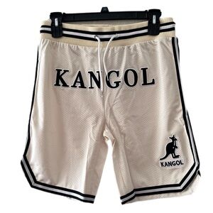 Kangol Men's Game Day Embroidered Logo Mesh Basketball ShortsLight Yellow